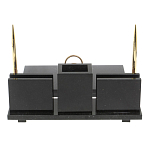 Настольный письменный набор из камня лемезит с гербом России Royal Accessory варинант исполнения - 3 | Loft Concept в Красноярске