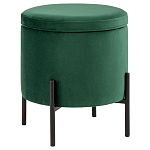 Зеленый пуф на черных ножках SANJAY варинант исполнения - 1 | Loft Concept в Красноярске