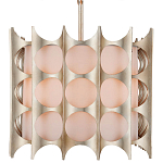 Люстра овальной формы с фактурным серебряным каркасом и тканевым абажуром Silver Honeycomb варинант исполнения - 2 | Loft Concept в Красноярске