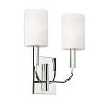 Бра с прямоугольным основанием и 2-мя белыми цилиндрическими льняными абажурами Feiss варинант исполнения - 1 | Loft Concept в Красноярске