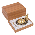 Икорница с декором "Емеля" с гравировкой на подставке из натурального камня Агат Decorative Cavair Dishes варинант исполнения - 4 | Loft Concept в Красноярске