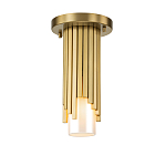 Потолочный светильник латунного цвета с цилиндрическим белым матовым плафоном Elstead Lighting варинант исполнения - 1 | Loft Concept в Красноярске