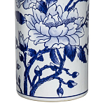 Ваза цилиндрической формы с крышкой и синим цветочным узором на белом фоне Blue & White Ornament варинант исполнения - 2 | Loft Concept в Красноярске
