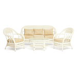 Комплект уличной мебели из ротанга Clara белый варинант исполнения - 1 | Loft Concept в Красноярске