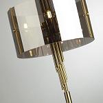 Торшер с круглым плафоном на высокой бронзовой ножке с вертикальным декором из металлических трубок Sohne варинант исполнения - 4 | Loft Concept в Красноярске