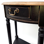 Консоль полукруглая из массива березы с ящиком и полкой в стиле прованс Vintage варинант исполнения - 3 | Loft Concept в Красноярске