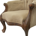Кресло с мягкой обивкой из светло-коричневого велюра на 4-х деревянных ножках Evelyn Classical Armchair варинант исполнения - 4 | Loft Concept в Красноярске