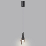 Подвесной светильник с черной металлической основой и рельефным плафоном Glass Pod варинант исполнения - 5 | Loft Concept в Красноярске