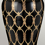 Настольная лампа с керамическим основанием с золотистым решетчатым узором и белым плиссированным абажуром Elstead Lighting варинант исполнения - 10 | Loft Concept в Красноярске