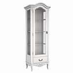 Витрина белая однодверная из массива бука с 4-мя полками и ящиком White Provence варинант исполнения - 2 | Loft Concept в Красноярске