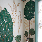 Обои с вышивкой ручной работы Mughal Trees Original colourway on linen варинант исполнения - 2 | Loft Concept в Красноярске