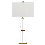 Настольная лампа с прозрачным корпусом и прямоугольным тканевым абажуром Charm and Luxury варинант исполнения - 4 | Loft Concept в Красноярске