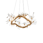 Люстра подвесная с прозрачными стеклянными птичками на ветвях Диаметр 80 см Serip Voa варинант исполнения - 7 | Loft Concept в Красноярске
