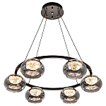 Люстра с круглыми плафонами из дымчато-серого стекла  IONA Grey Glass Chandelier 6 варинант исполнения - 2 | Loft Concept в Красноярске