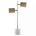 Настольная лампа золотистая на белом мраморном основании Streams of Light варинант исполнения - 2 | Loft Concept в Красноярске