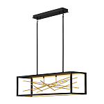 Люстра прямоугольная черного цвета с декором в виде ветвей в золотой отделке Hinkley варинант исполнения - 2 | Loft Concept в Красноярске