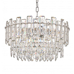 Круглая люстра с хрустальными подвесками на серебряном каркасе Gorgeous Crystal Light варинант исполнения - 3 | Loft Concept в Красноярске