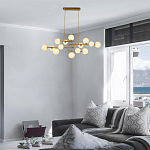 Люстра подвесная с белыми лампами в форме шара Flute варинант исполнения - 1 | Loft Concept в Красноярске