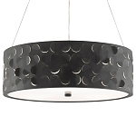 Люстра в форме цилиндра с чёрным фактурным абажуром Round Necklines варинант исполнения - 2 | Loft Concept в Красноярске