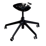 Стул с мягкой бежевой обивкой из велюра и подъемно-поворотным механизмом на черных колесиках Harper Beige варинант исполнения - 3 | Loft Concept в Красноярске