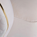 Кресло велюровое оттенка слоновой кости с простроченной спинкой Perfect Comfort варинант исполнения - 3 | Loft Concept в Красноярске