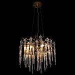 Люстра подвесная круглая в виде ветвей деревьев бронзового цвета с прозрачными подвесками-каплями Droplet Chandelier варинант исполнения - 2 | Loft Concept в Красноярске