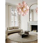 Люстра розовые шары на золотом каркасе Pink Light Bubbles варинант исполнения - 4 | Loft Concept в Красноярске