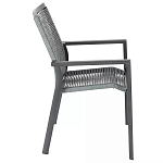 Стул темно-серый с высокой плетеной спинкой и сиденьем Braided Strength варинант исполнения - 2 | Loft Concept в Красноярске