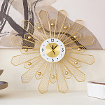 Часы настенные из металла в виде солнца с белым циферблатом Mirror Tower Clock варинант исполнения - 4 | Loft Concept в Красноярске