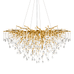 Люстра подвесная с прозрачными стеклянными подвесками в форме капель Диаметр 100 см Droplet Chandelier варинант исполнения - 1 | Loft Concept в Красноярске