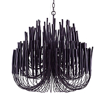 Люстра черная с несколькими ярусами деревянных палочек Bright Wooden Chandelier варинант исполнения - 9 | Loft Concept в Красноярске