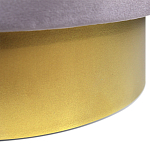 Пуф фиолетовый велюр на золотом металлическом основании Golden Belt варинант исполнения - 3 | Loft Concept в Красноярске