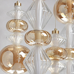 Люстра с плафонами из прозрачного и янтарного стекла в виде шаров и ромбов Gabriel Scott Luna варинант исполнения - 4 | Loft Concept в Красноярске