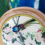 Стул из массива бука бежевый с изображением птиц и цветов Beige Green Chinoiserie Rose Garden Chair варинант исполнения - 3 | Loft Concept в Красноярске