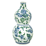 Ваза фигурная с сине-зелеными узорами распустившихся цветов Blossoming Spring варинант исполнения - 1 | Loft Concept в Красноярске