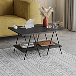 Стол журнальный с прямоугольной столешницей и полкой цвета антрацит ESSEL ANTHRACITE варинант исполнения - 2 | Loft Concept в Красноярске