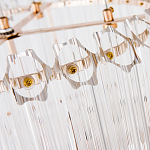 Люстра подвесная круглая с прозрачными хрустальными трубками и золотистым каркасом Диаметр 44 см Hexagon Tube Light варинант исполнения - 3 | Loft Concept в Красноярске