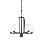 Люстра бронзового цвета с 5-ю матовыми стеклянными плафонами Generation Lighting варинант исполнения - 1 | Loft Concept в Красноярске