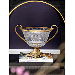 Чаша из прозрачного стекла с ручками и ободком из бронзы Eden Garden варинант исполнения - 2 | Loft Concept в Красноярске