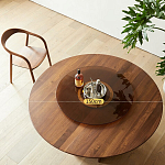 Стол обеденный круглый с двойной столешницей Walnut Wood Table варинант исполнения - 5 | Loft Concept в Красноярске