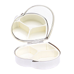 Таблетница карманная в форме сердца с 3-мя отделениями с зеркалом и накладкой из натурального камня Малахит Silver Stone Pillboxes варинант исполнения - 3 | Loft Concept в Красноярске