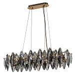 Люстра подвесная с овальными подвесками из стекла дымчатого цвета Harlow Crystal Round варинант исполнения - 1 | Loft Concept в Красноярске