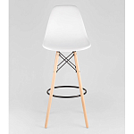 Пластиковый барный стул на ножках из массива бука Eames White варинант исполнения - 5 | Loft Concept в Красноярске