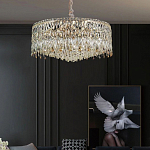 Люстра круглая с хрустальными подвесками на золотистом каркасе Roul Crystal Light варинант исполнения - 12 | Loft Concept в Красноярске