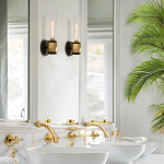 Бра для ванных комнат с прозрачным стеклянным плафоном в форме цилиндра Hinkley варинант исполнения - 17 | Loft Concept в Красноярске