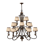 Люстра бронзового цвета с бежевыми абажурами из органзы в классическом стиле Hinkley варинант исполнения - 2 | Loft Concept в Красноярске