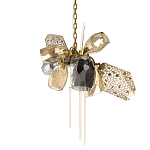 Люстра подвесная со стеклянными плафонами из дымчатого и золотистого с тремя вертикальными подвесками Gilded Mirage  варинант исполнения - 1 | Loft Concept в Красноярске