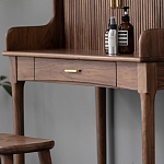 Туалетный стол деревянный с ящиком и зеркалом Moon Walnut Furniture варинант исполнения - 7 | Loft Concept в Красноярске