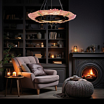 Люстра в форме кольца розовая Warm Pink Light варинант исполнения - 6 | Loft Concept в Красноярске