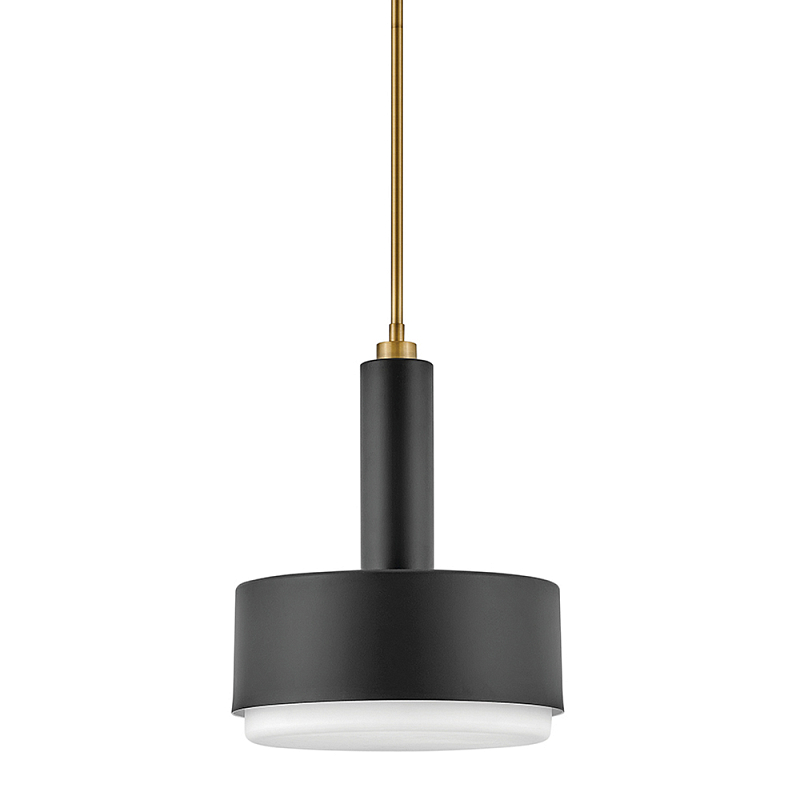 Подвесной светильник цилиндрический с белым плафоном Hinkley Латунь Бронза Белый в Красноярске | Loft Concept 